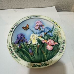 Lena Liu's Beautiful Gardens "The Iris Garden" 3-D Collector Plate - No. E2896